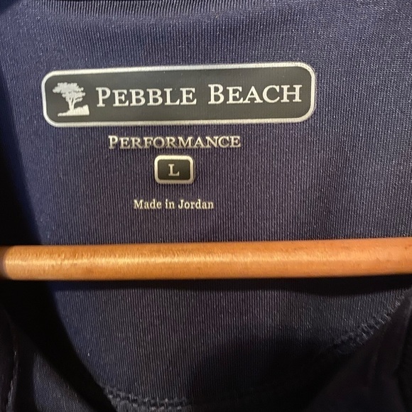 PEBBLE Beach navy diamond pattern performance golf polo - Picture 3 of 6